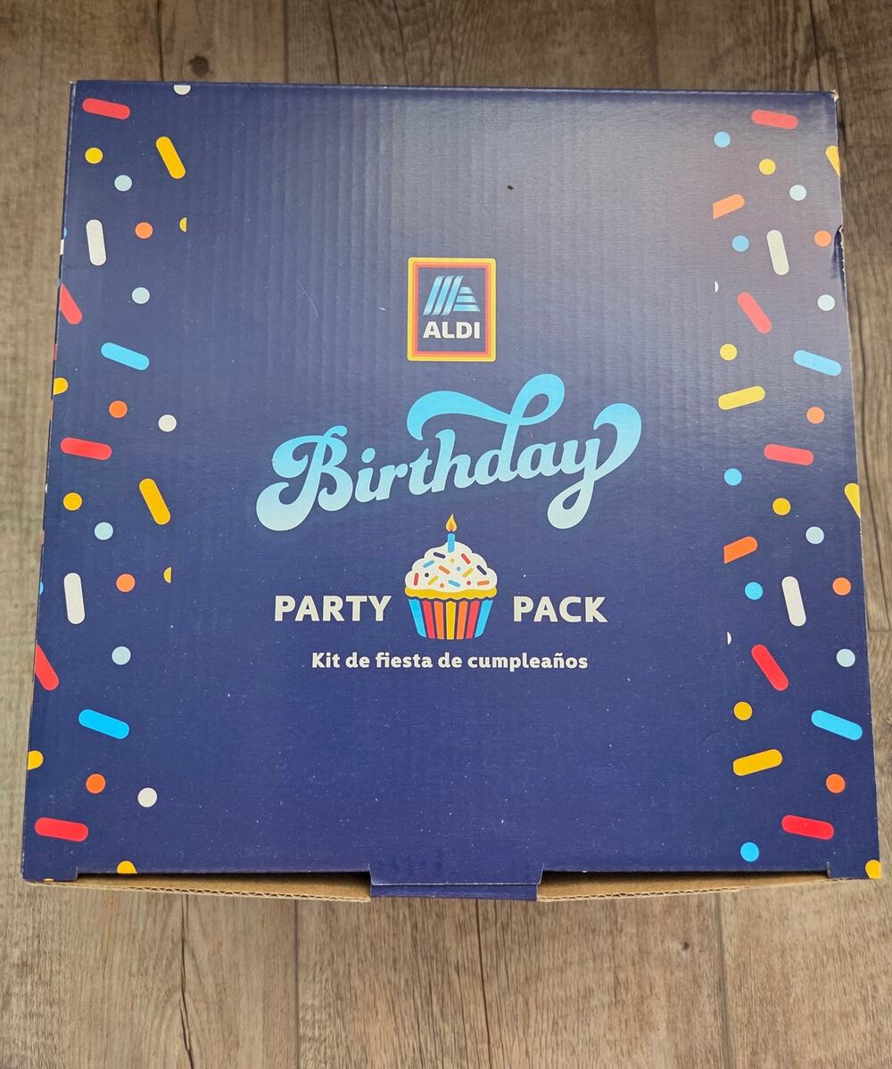 ALDI Birthday Party Pack Kit Tableware Set Plates Cups Napkins Banner New